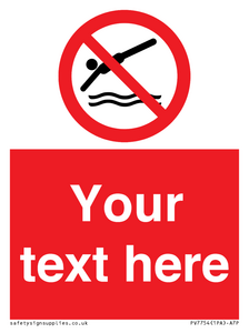 Custom prohibition no diving